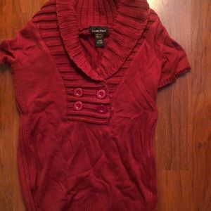 Red v-neck sweater (size L)